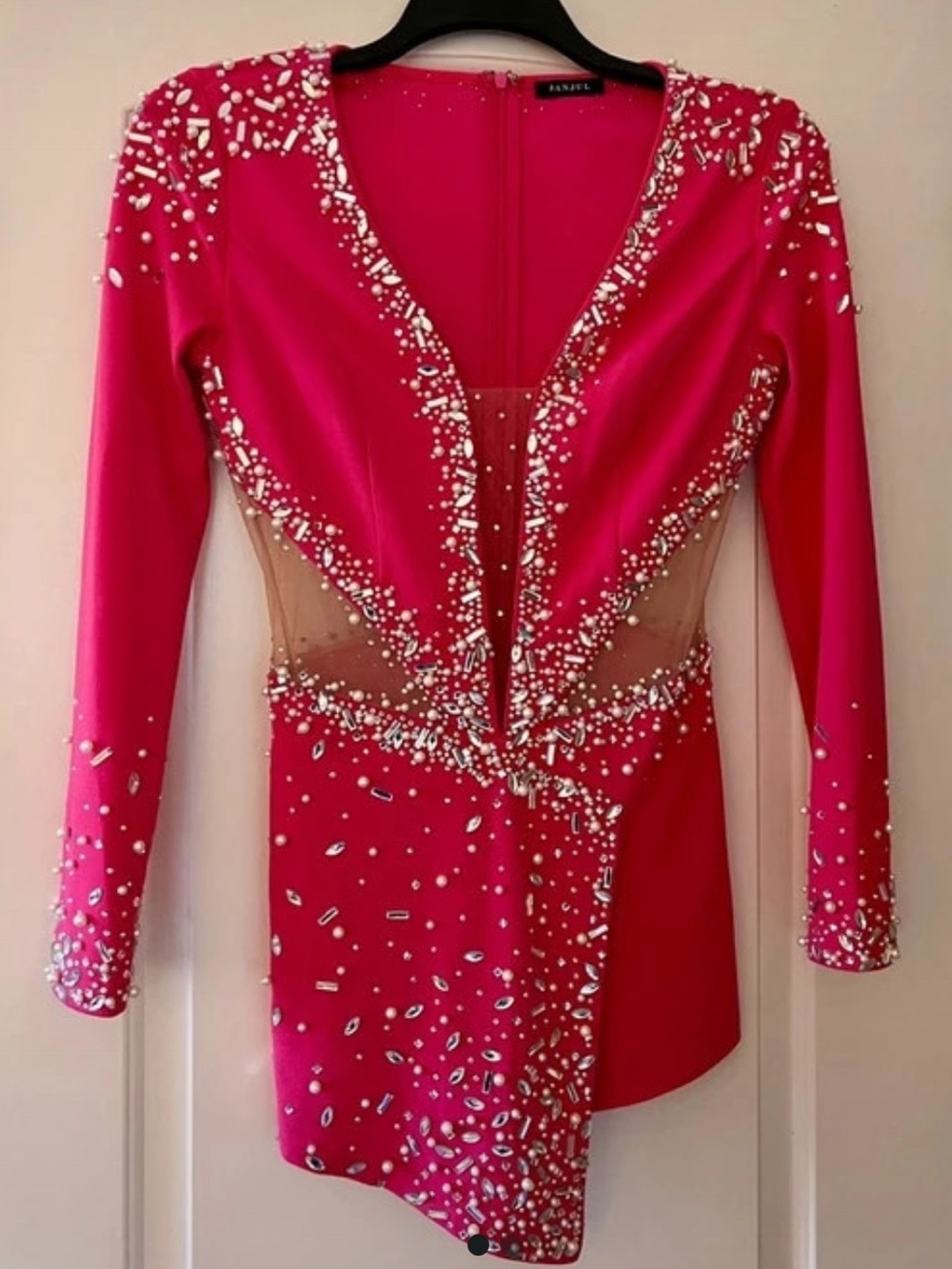 Hot Pink Embellished Romper - Women